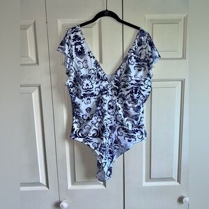 Bundle for discount! Plus Size One-piece Swimsuit with Ruffle Sleeves